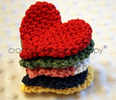 NUOVO Crochet Cuori Rossi Confezione da 20 
